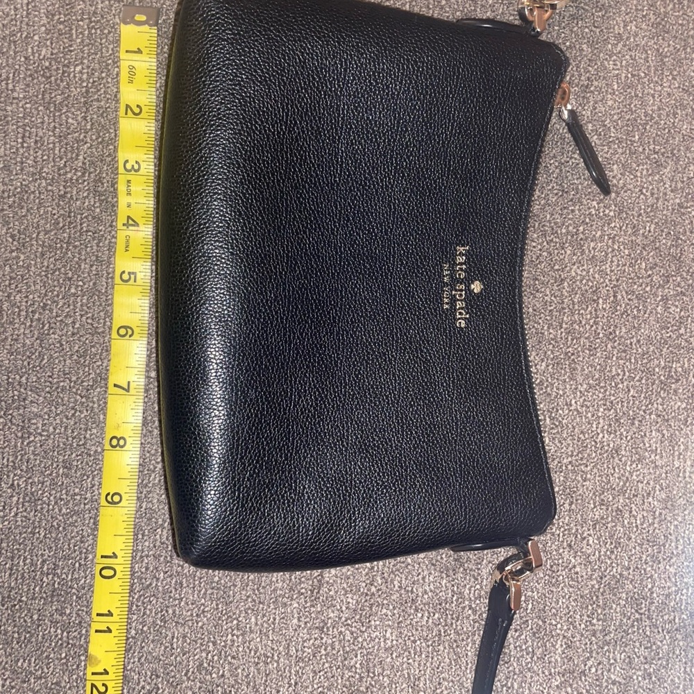Kate Spade Black Leather Crossbody Bag Pebbled Purse Clutch Shoulder